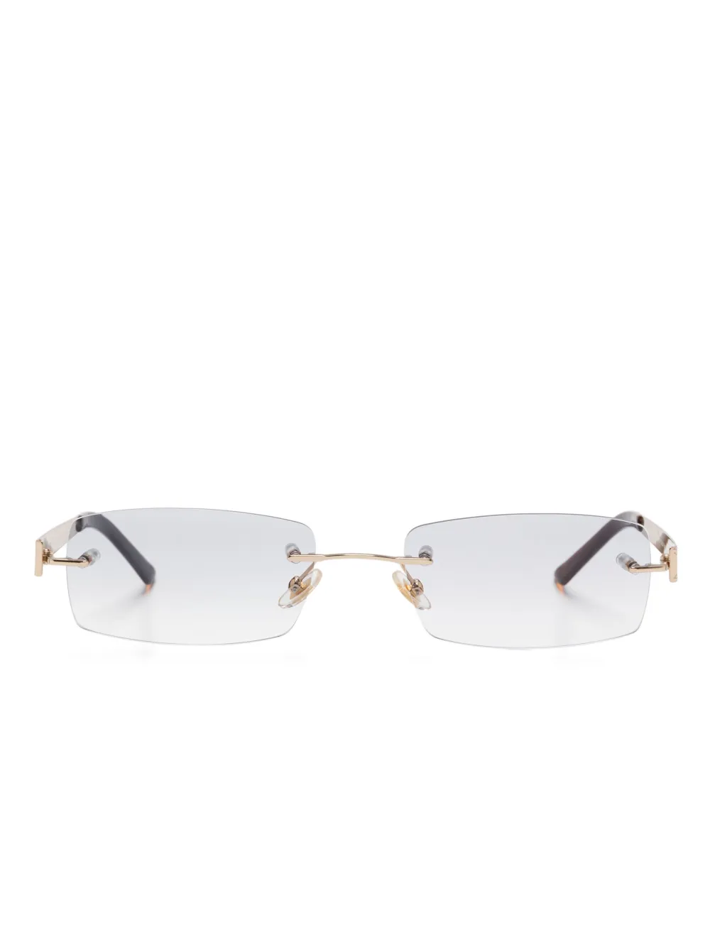Gucci Pre-Owned rectangle-frame sunglasses | Gold | Image 1