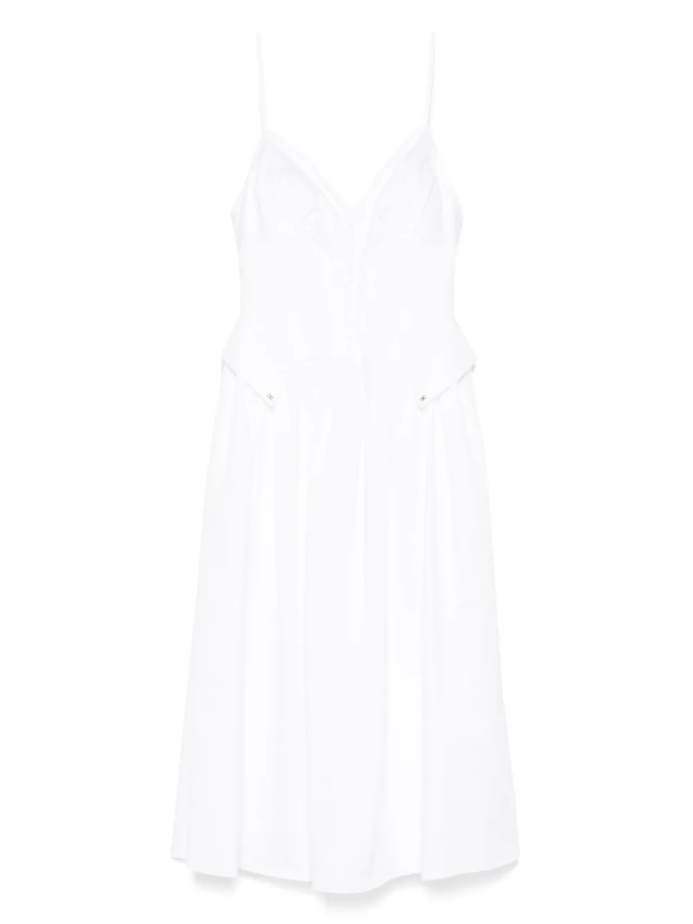 Elisabetta Franchi Flared midi-jurk Wit