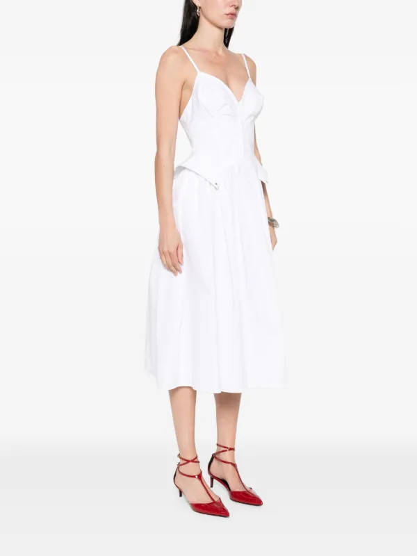 Elisabetta Franchi Flared Midi Dress | White | FARFETCH