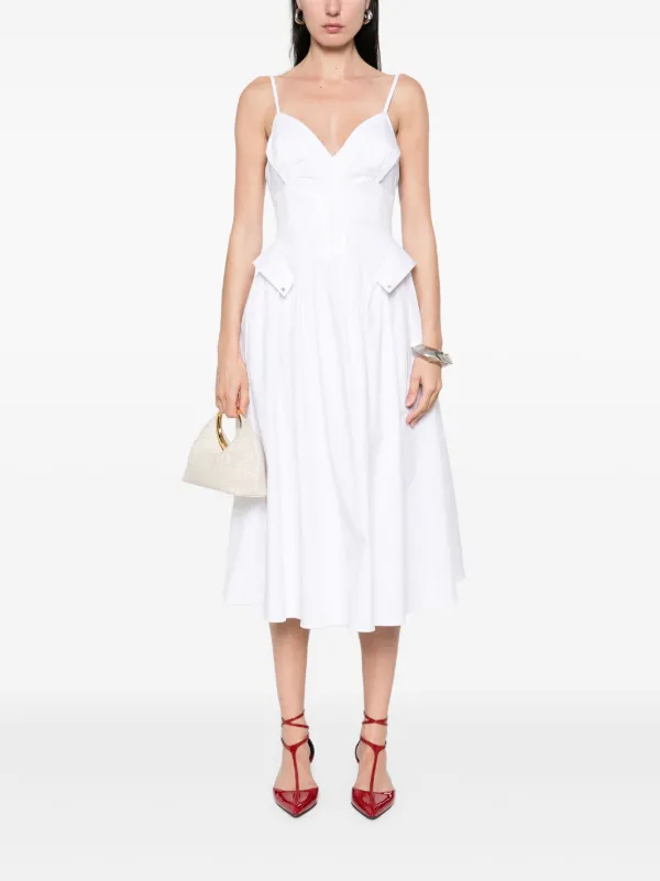 Elisabetta Franchi フレアドレス | ホワイト | FARFETCH JP