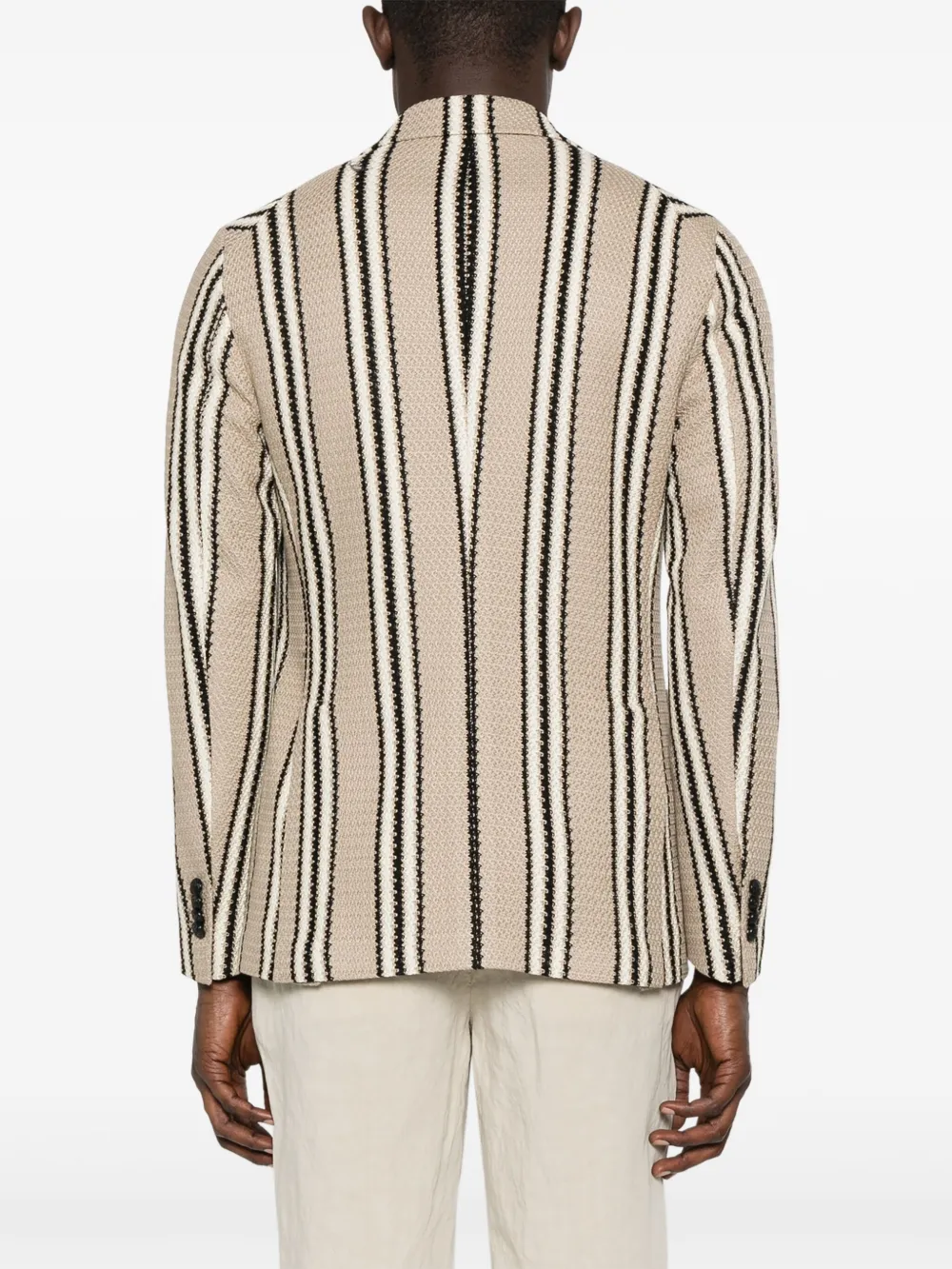 Tagliatore Gestreepte blazer Beige