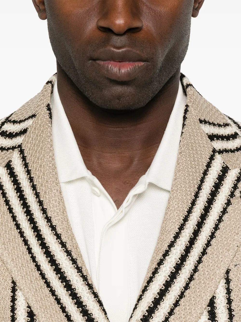 Tagliatore Gestreepte blazer Beige