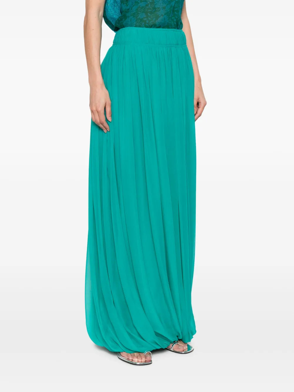 Alberta Ferretti Zijden maxi-rok Groen
