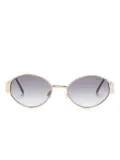Saint Laurent Pre-Owned oval-frame sunglasses - Gold