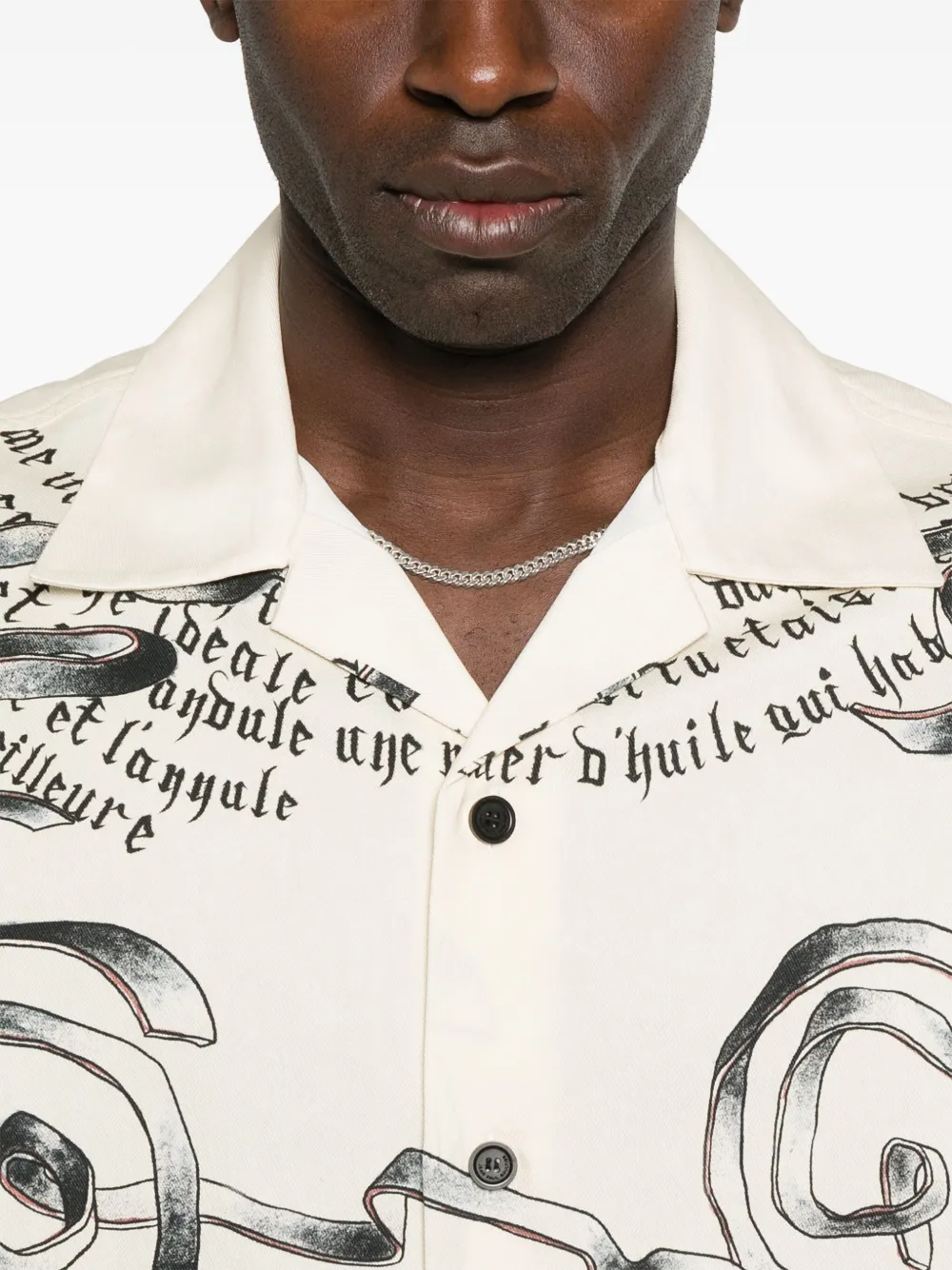 Jean Paul Gaultier Tattoo bowlingshirt Beige