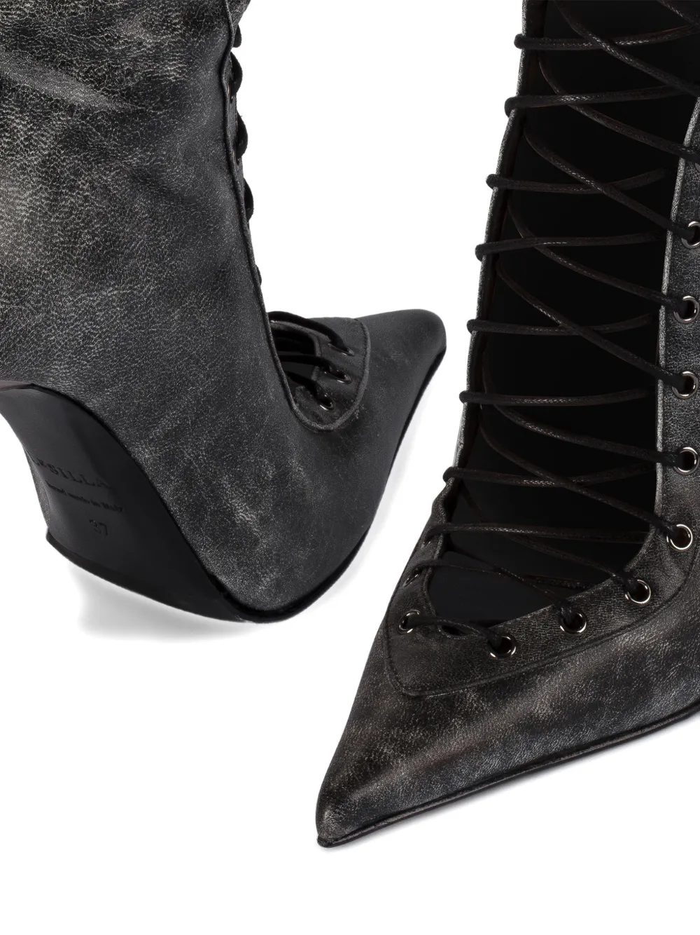 Le Silla 120mm Collette Lace-up Boots In Gray