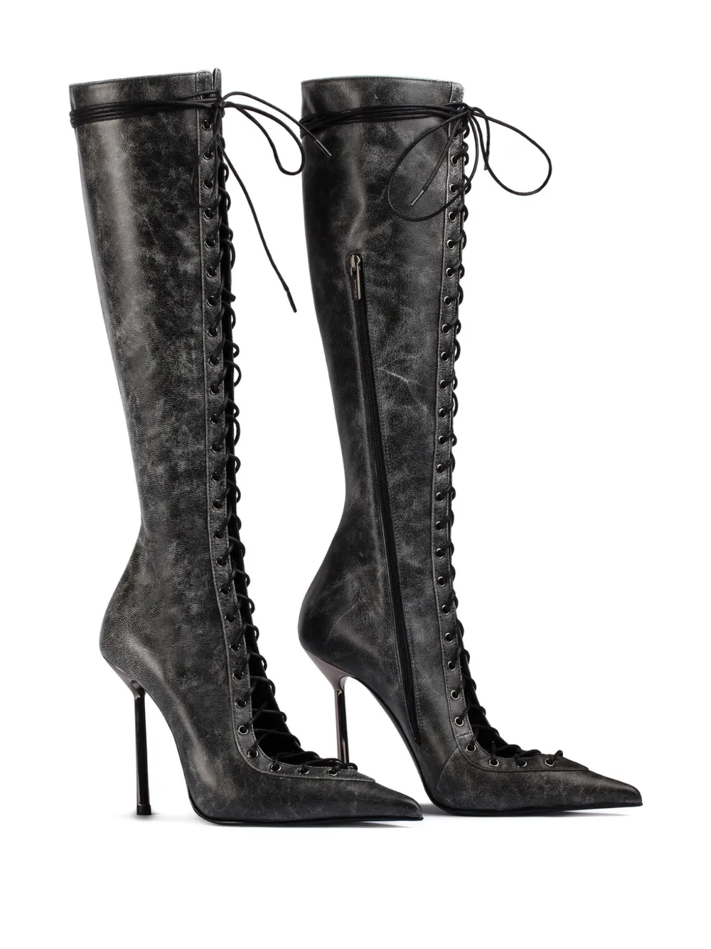 Le Silla 120mm Collette Lace-up Boots In Gray
