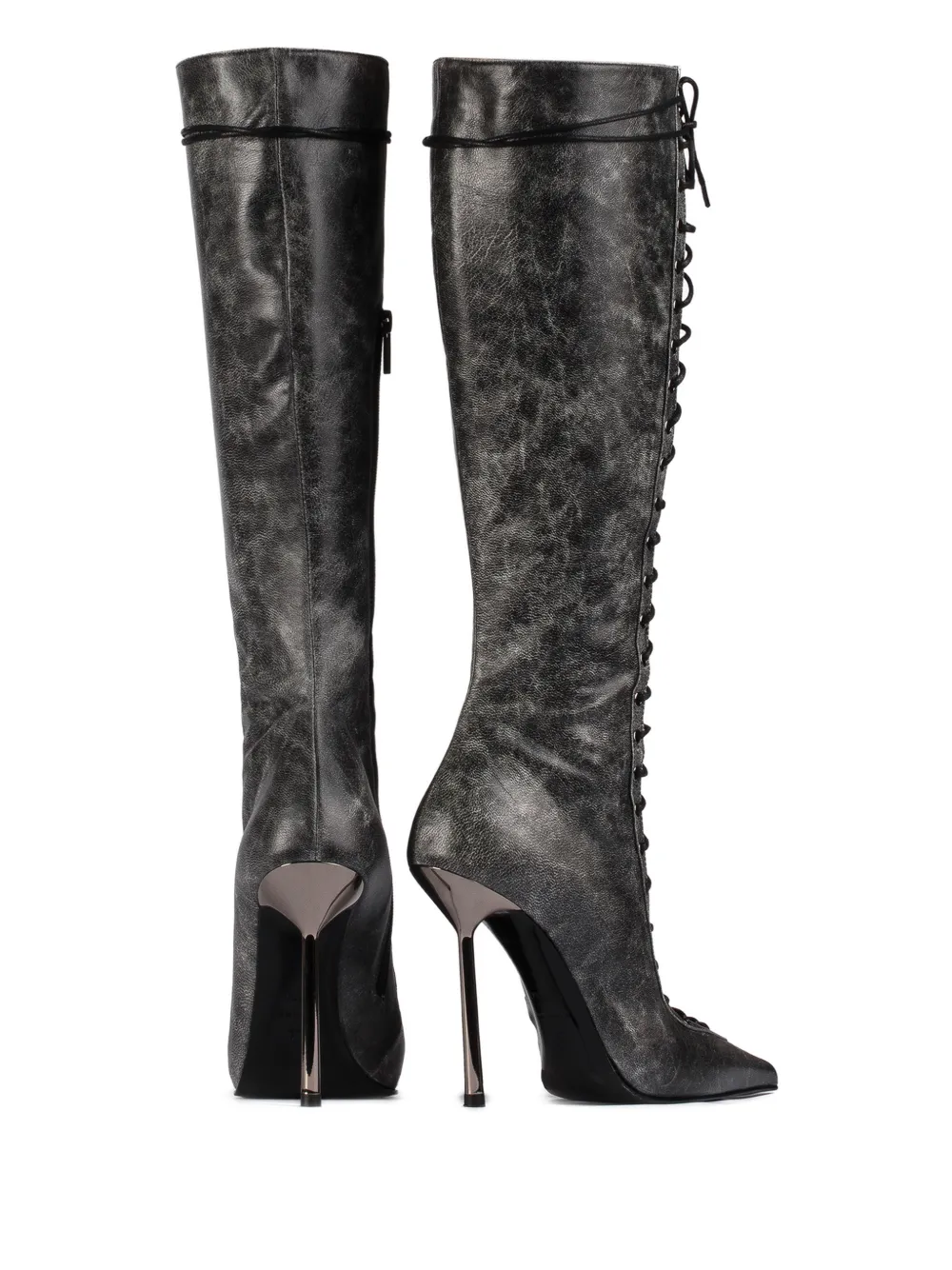 Le Silla 120mm Collette Lace-up Boots In Gray