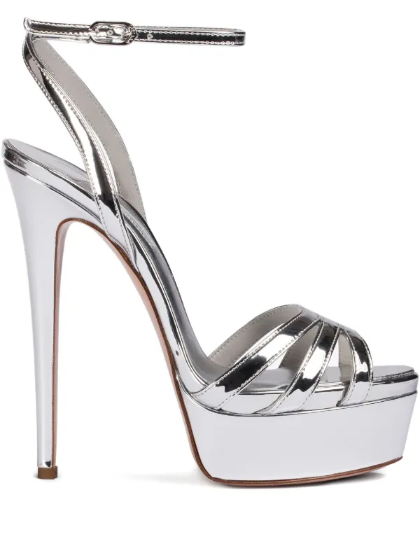 Le Silla 140mm Lola Platform Sandals Silver FARFETCH TH