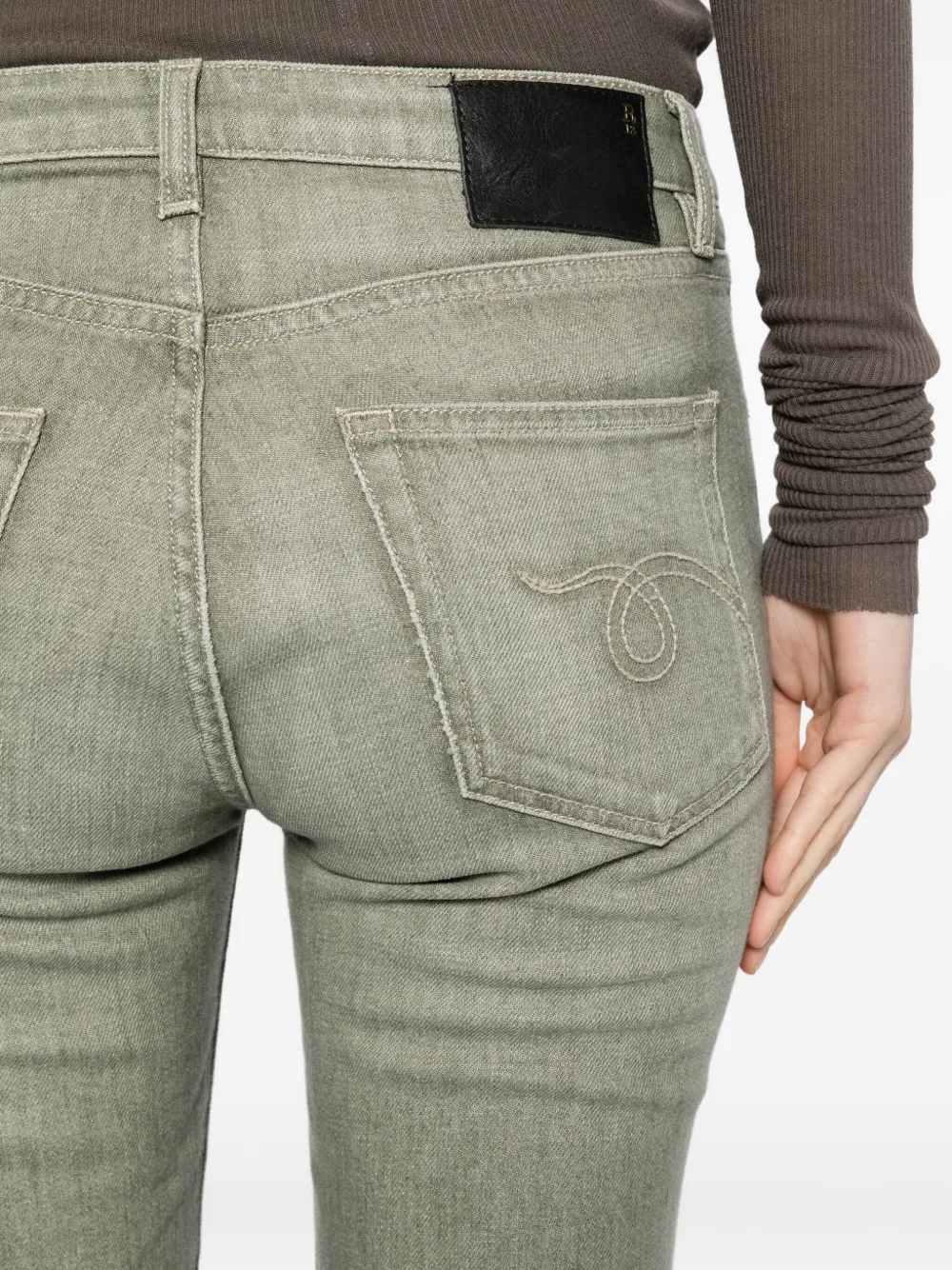R13 Kick Fit cropped jeans Groen