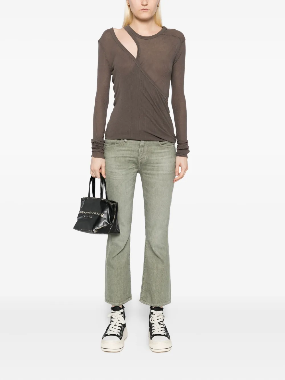R13 Kick Fit cropped jeans Groen