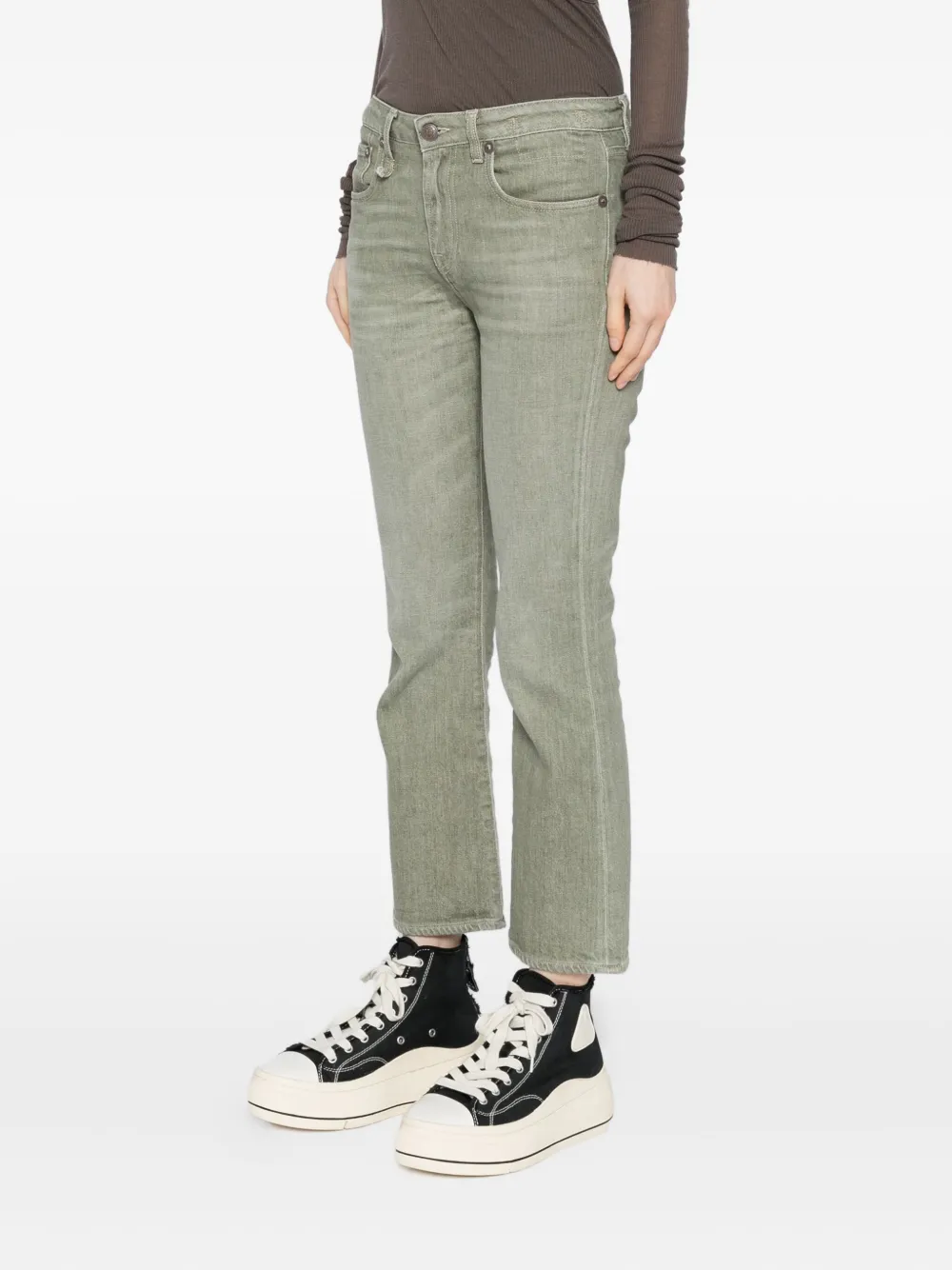 R13 Kick Fit cropped jeans Groen