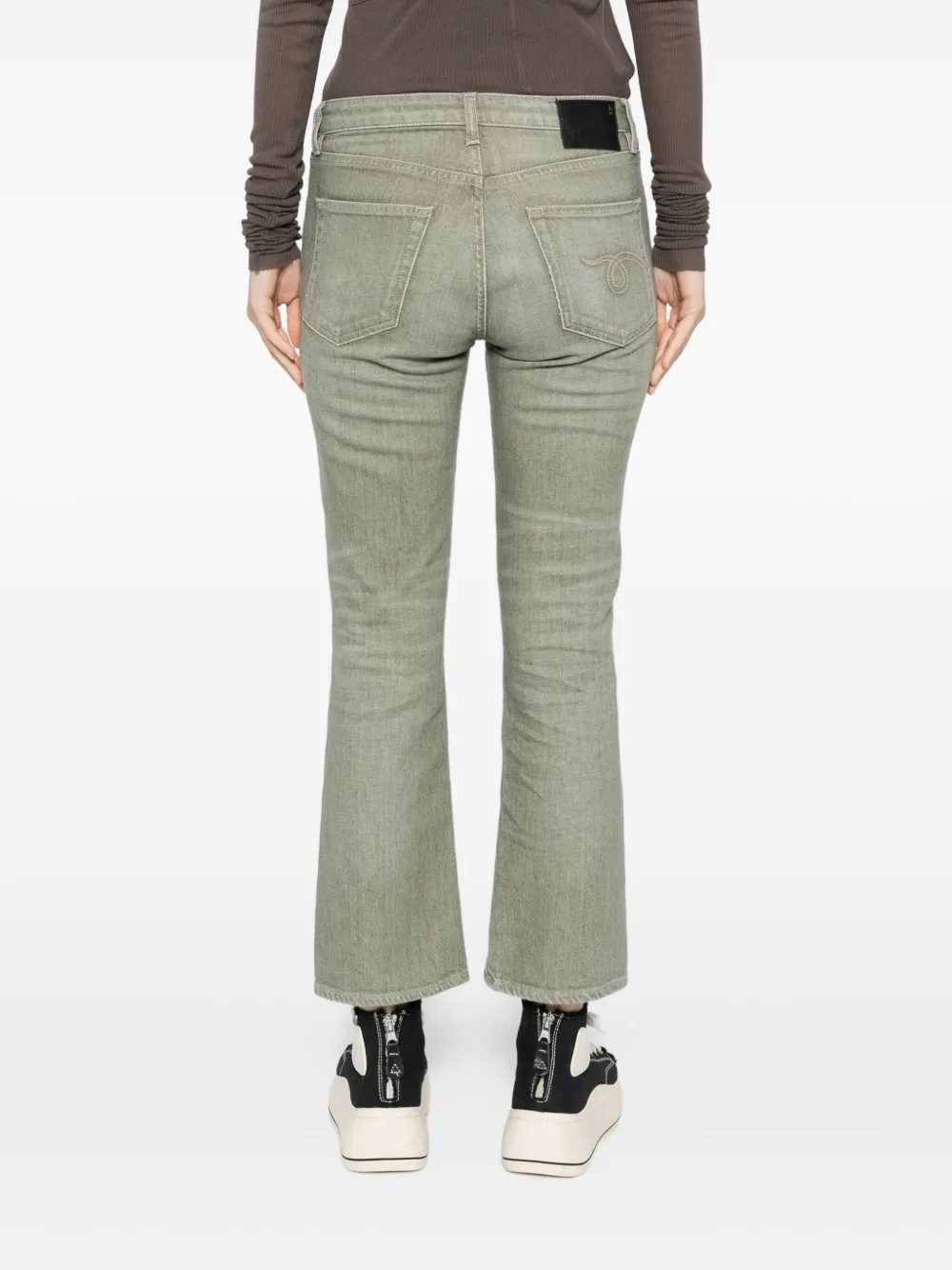 R13 Kick Fit cropped jeans Groen