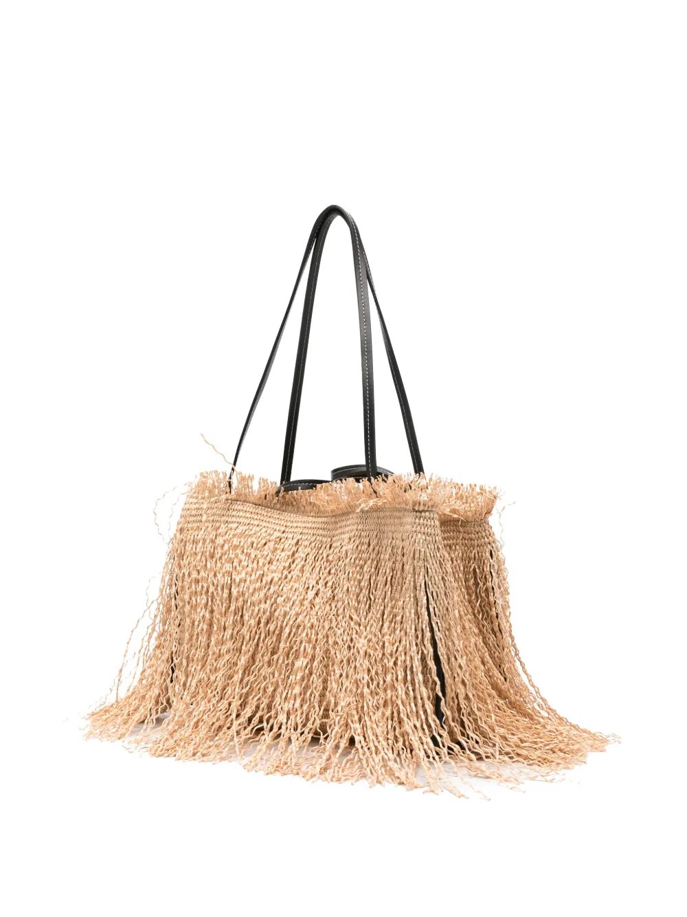 Anita Bilardi Small Frange Tote Bag In Neutrals
