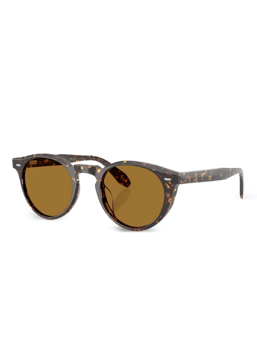 Oliver Peoples Zonnebril met rond montuur - Bruin