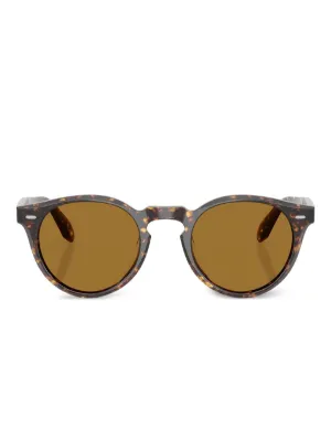 Oliver Peoples N.02 ラウンドフレーム サングラス | ブラウン
