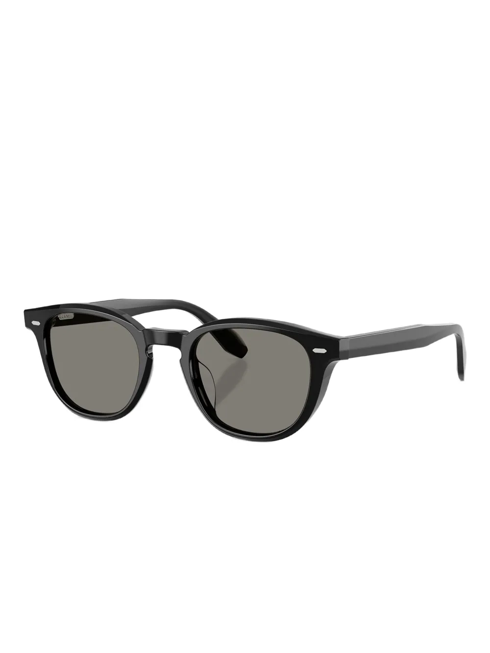 Oliver Peoples N.09 acetaat zonnebril met rond montuur - Zwart