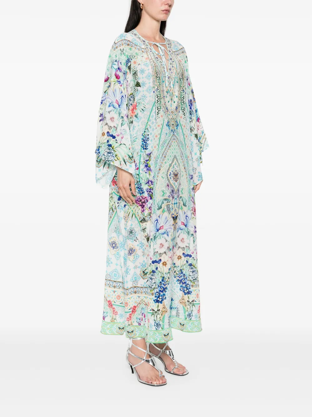 Camilla Maxi-jurk met V-hals Wit