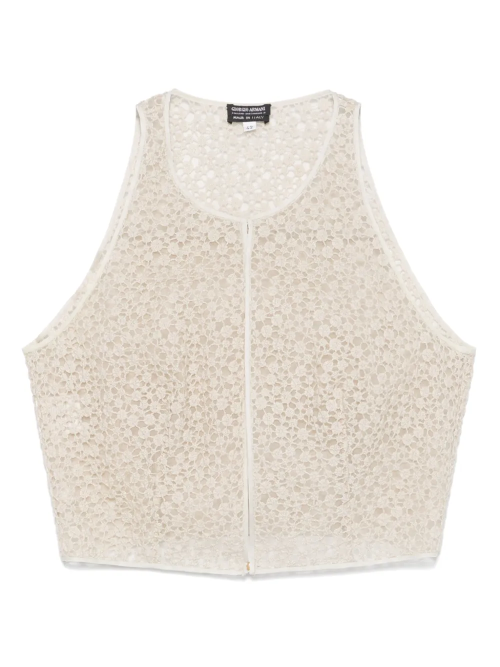 Giorgio Armani Pre-Owned top de encaje 2000 | neutro | Image 1