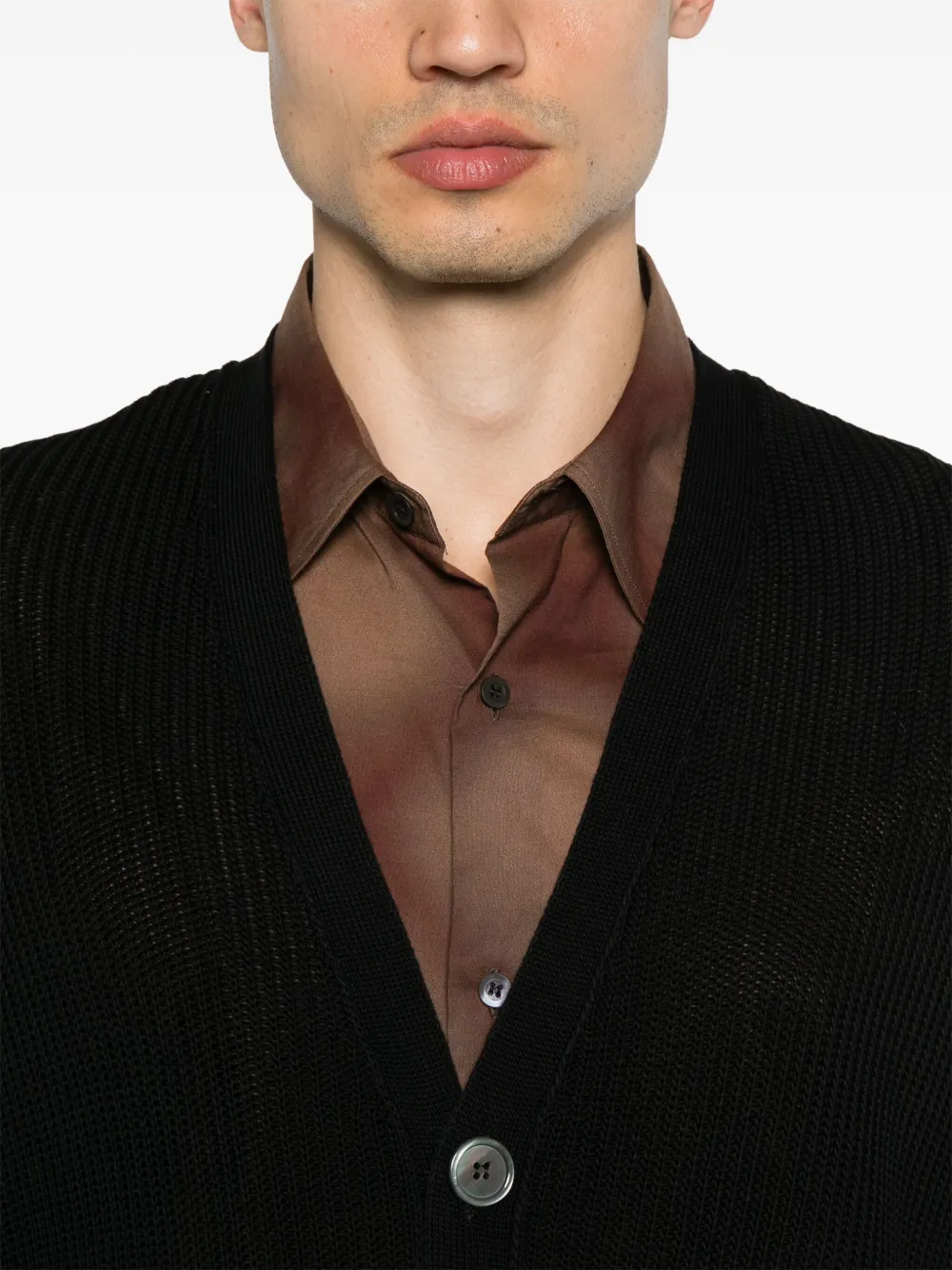 AMARANTO RIBBED CARDIGAN