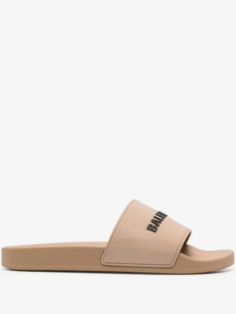 Balenciaga logo-embossed slides