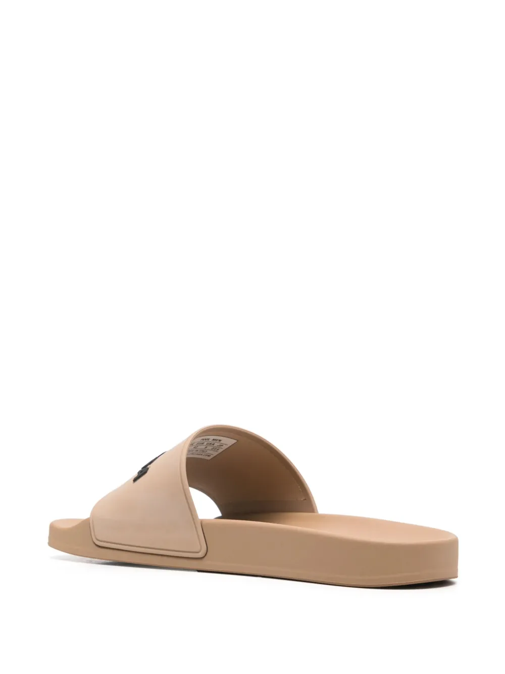 Balenciaga logo-embossed slides Beige