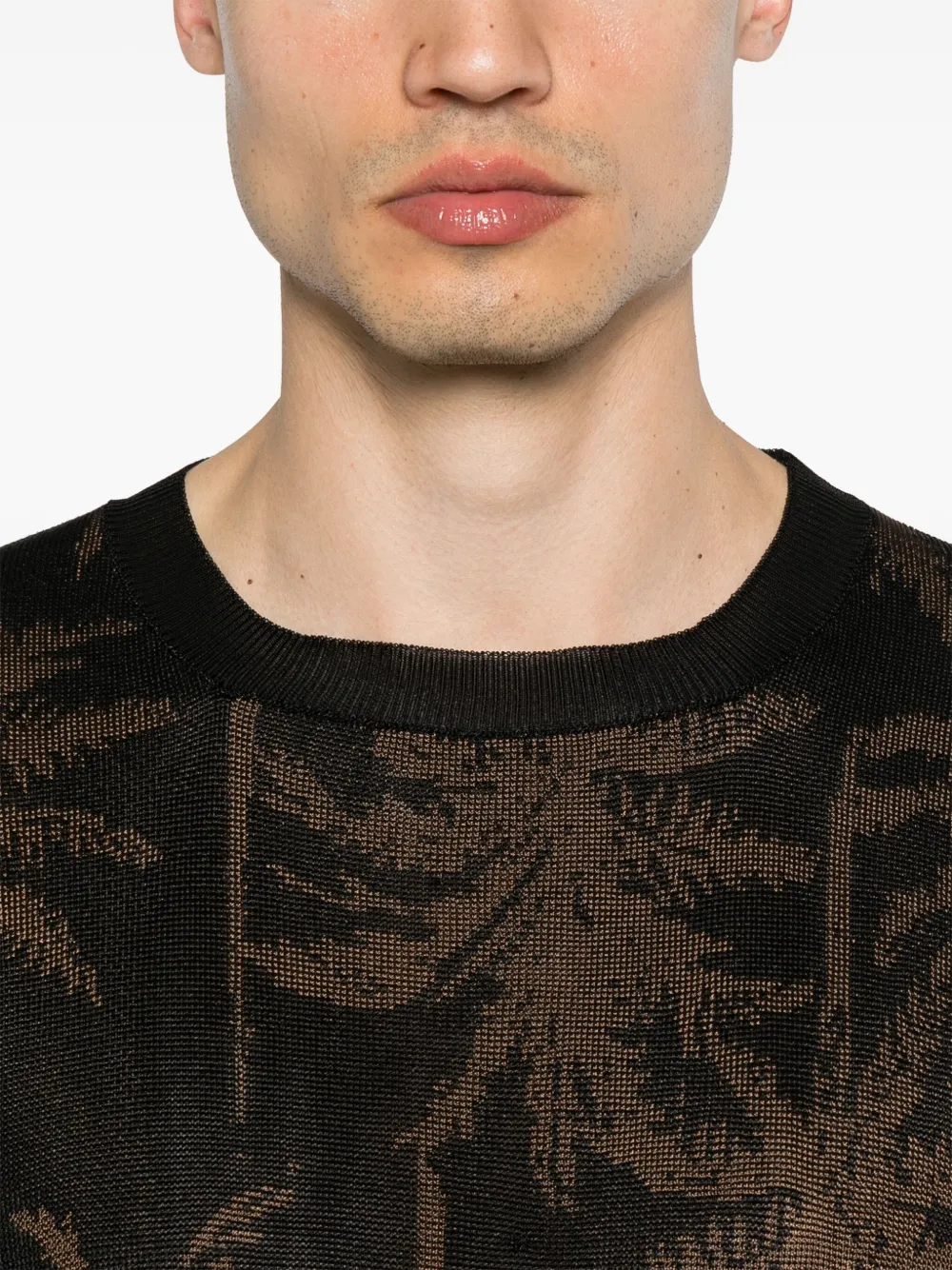 AMARANTO INTARSIA-KNIT TOP