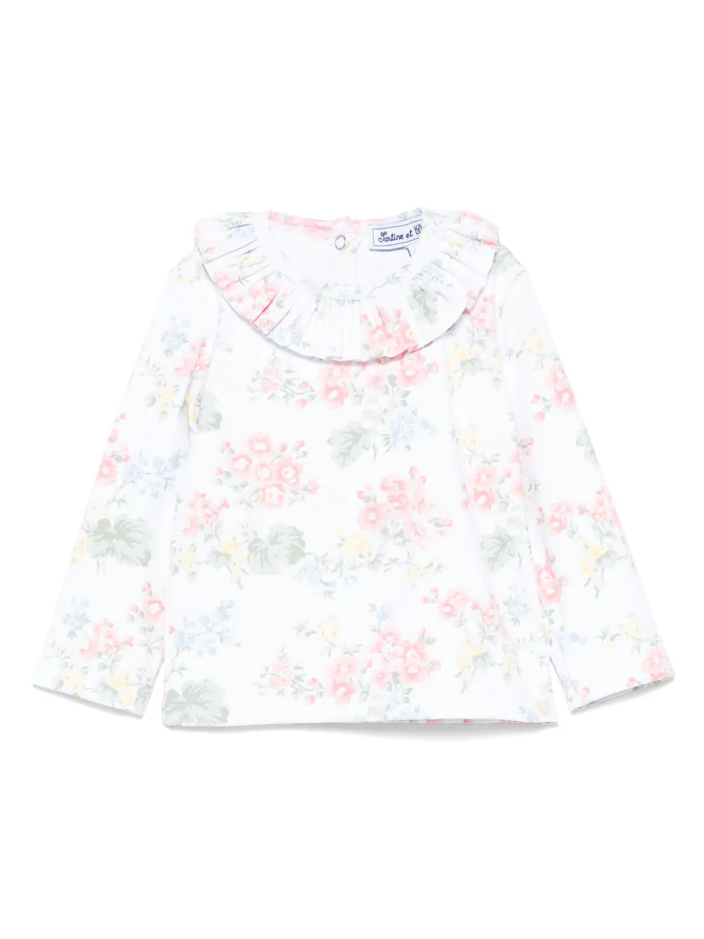 Tartine Et Chocolat T-shirt met bloe print Wit