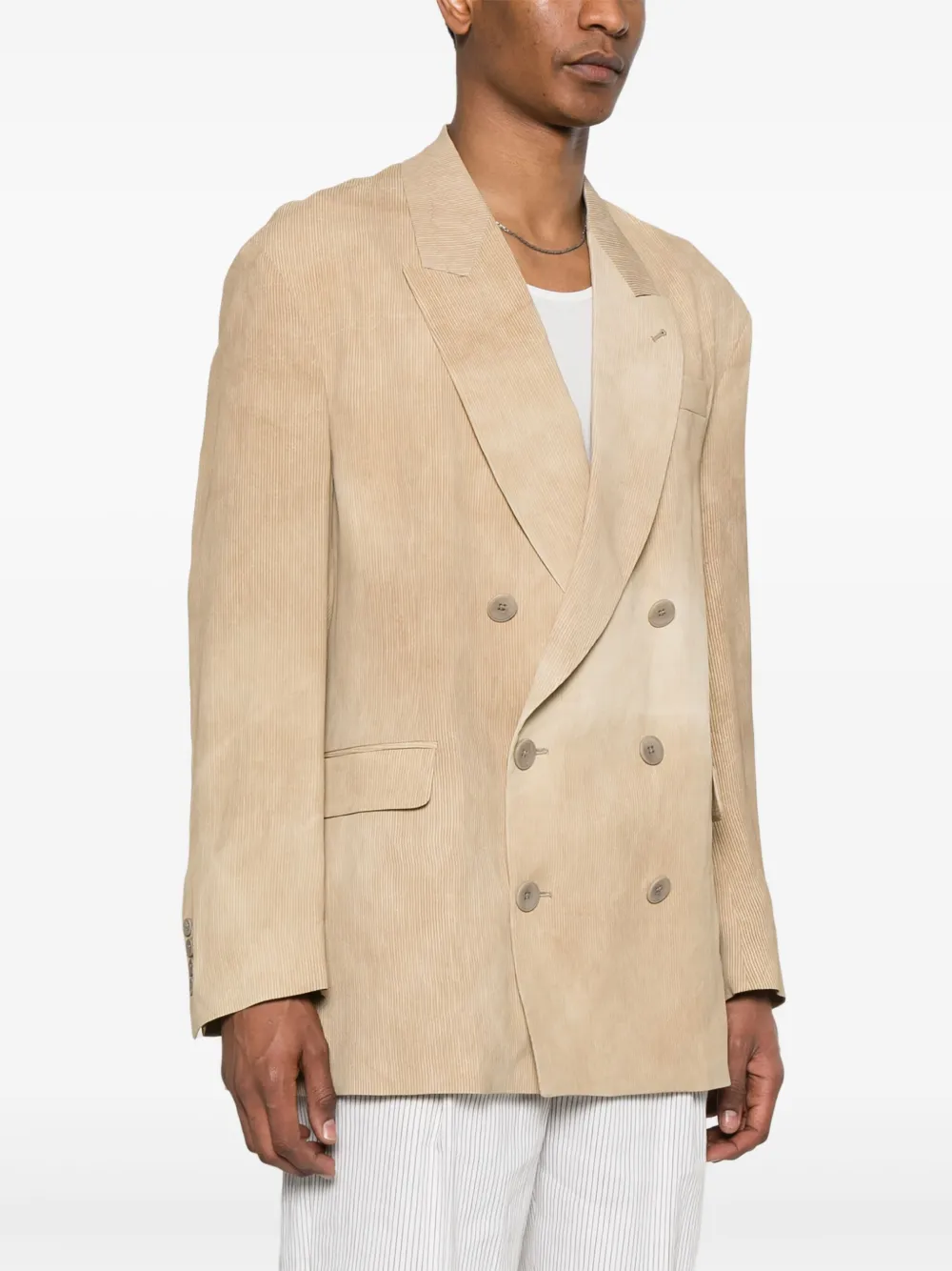 Emporio Armani Geribbelde blazer Bruin