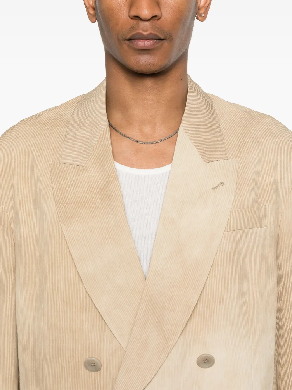 Emporio Armani Geribbelde blazer Bruin