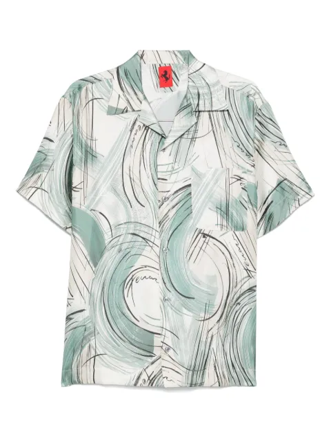 Ferrari camisa de seda con estampado cepillado