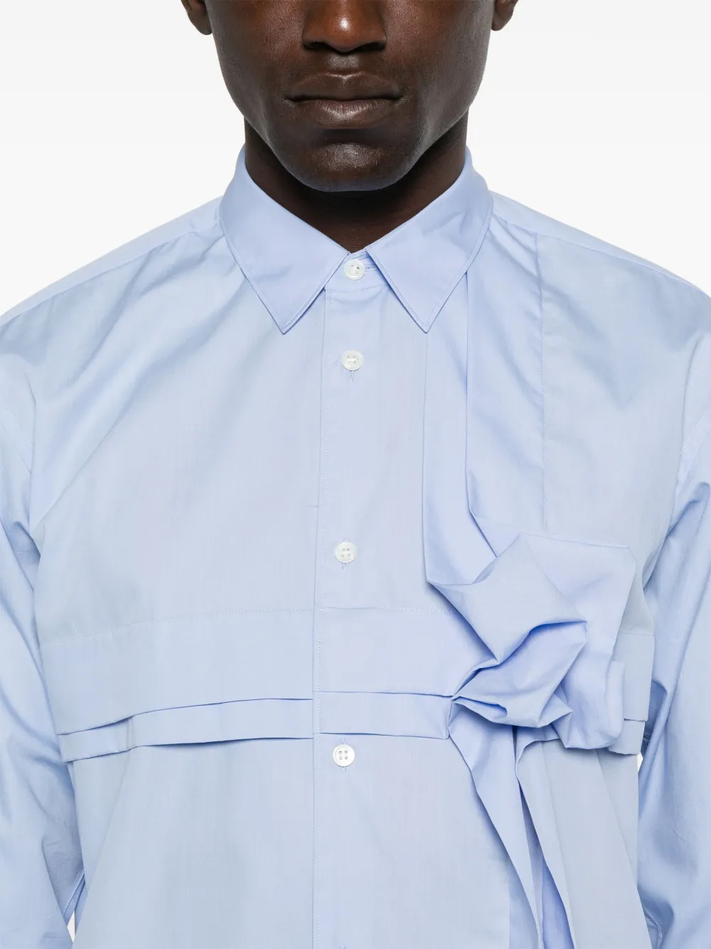 Comme Des Garçons Shirt Overhemd met bloemendetail Blauw