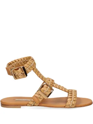 Casadei Birky Woven double-buckle Sandals | Neutrals | FARFETCH RO