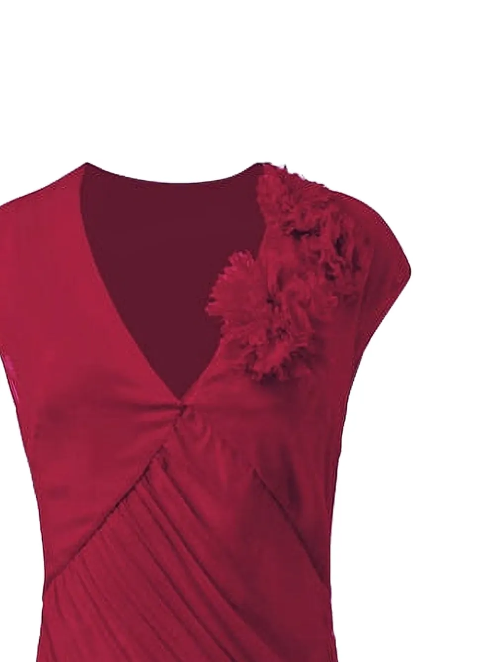 Alejandra Alonso Rojas Flower-embellished Pleated Midi Dress In Pink