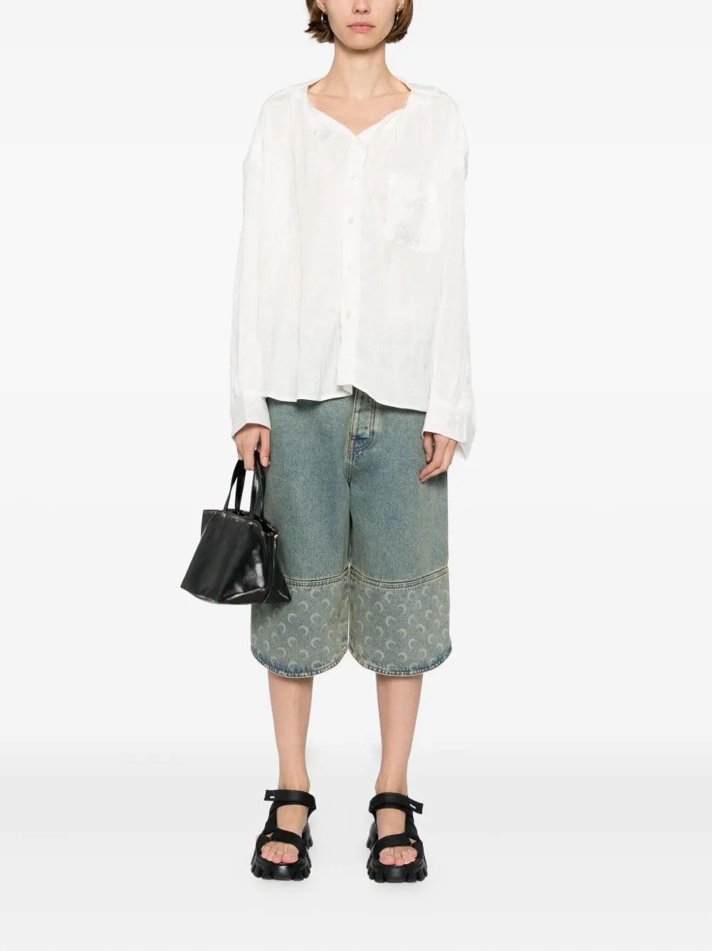 R13 twist-neck shirt Wit