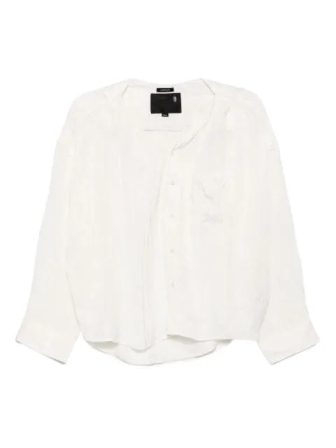 R13 camisa con cuello retorcido