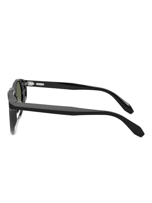 Oliver Peoples ラウンドフレーム サングラス | ブラック | FARFETCH JP