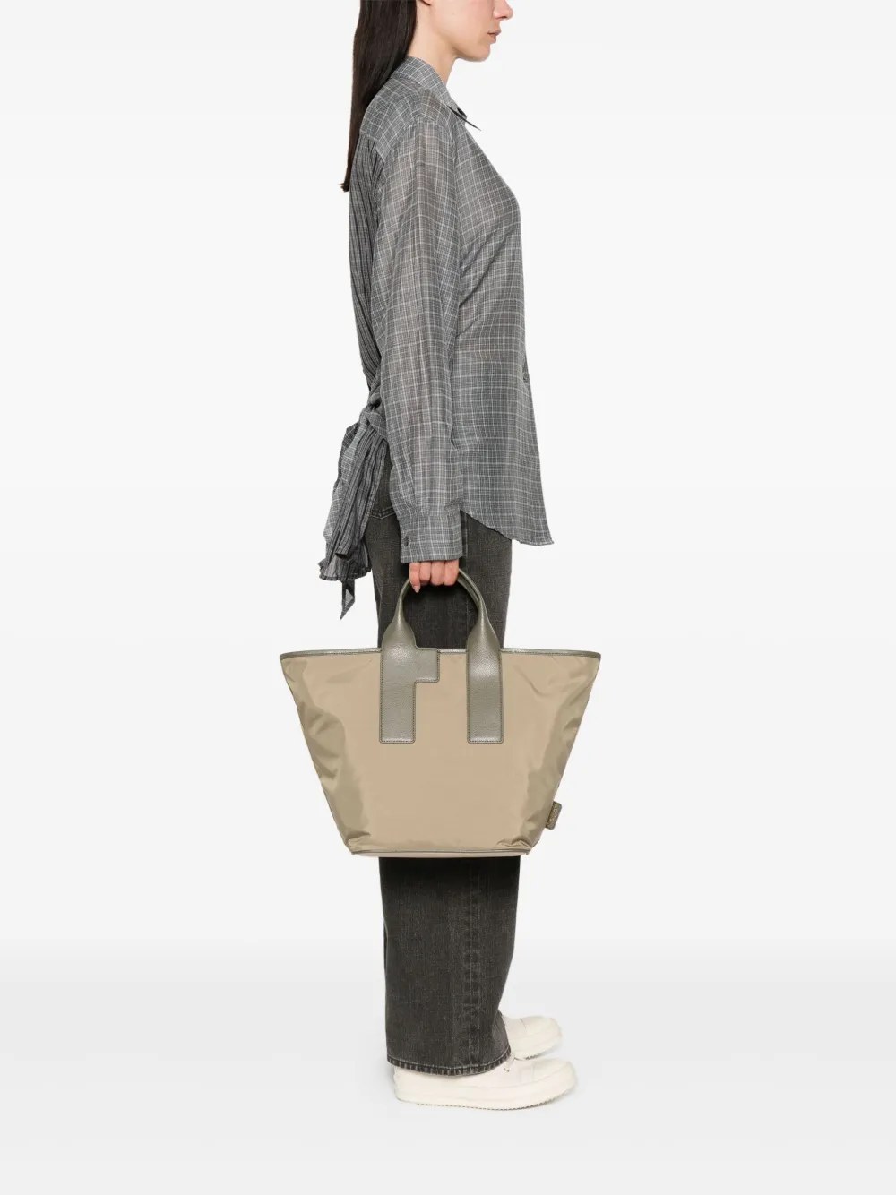 Furla large Piuma tote bag - Groen