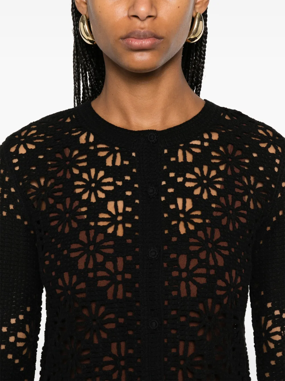 TWINSET Opengebreid vest Zwart