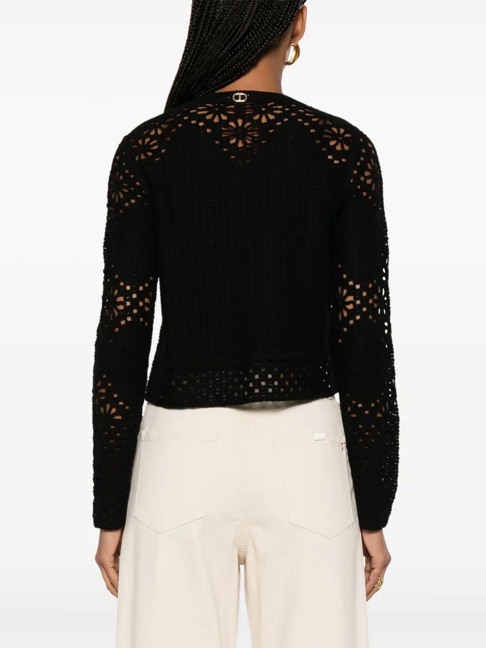 TWINSET Opengebreid vest Zwart