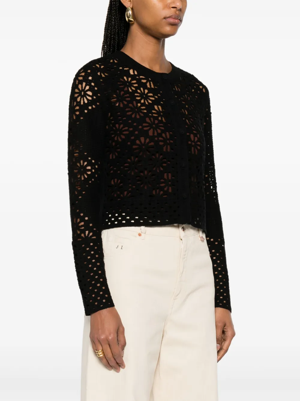 TWINSET Opengebreid vest Zwart
