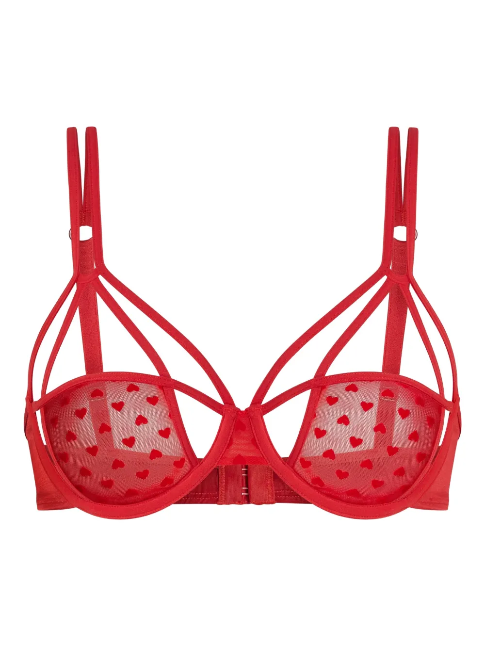 Marlies Dekkers heart-print strap-detail bra – Red