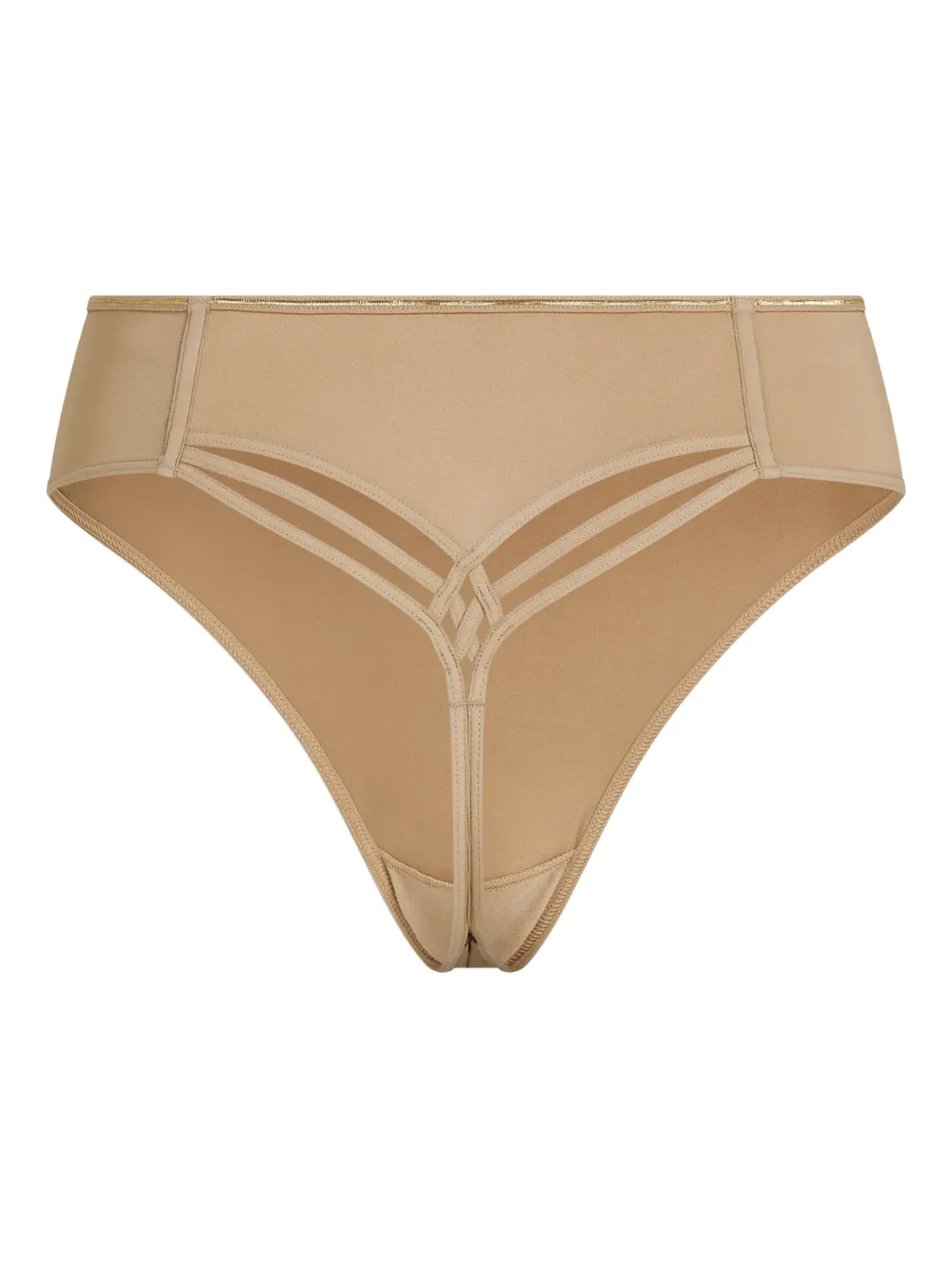 Marlies Dekkers Gold-trimmed Thong In Neutral