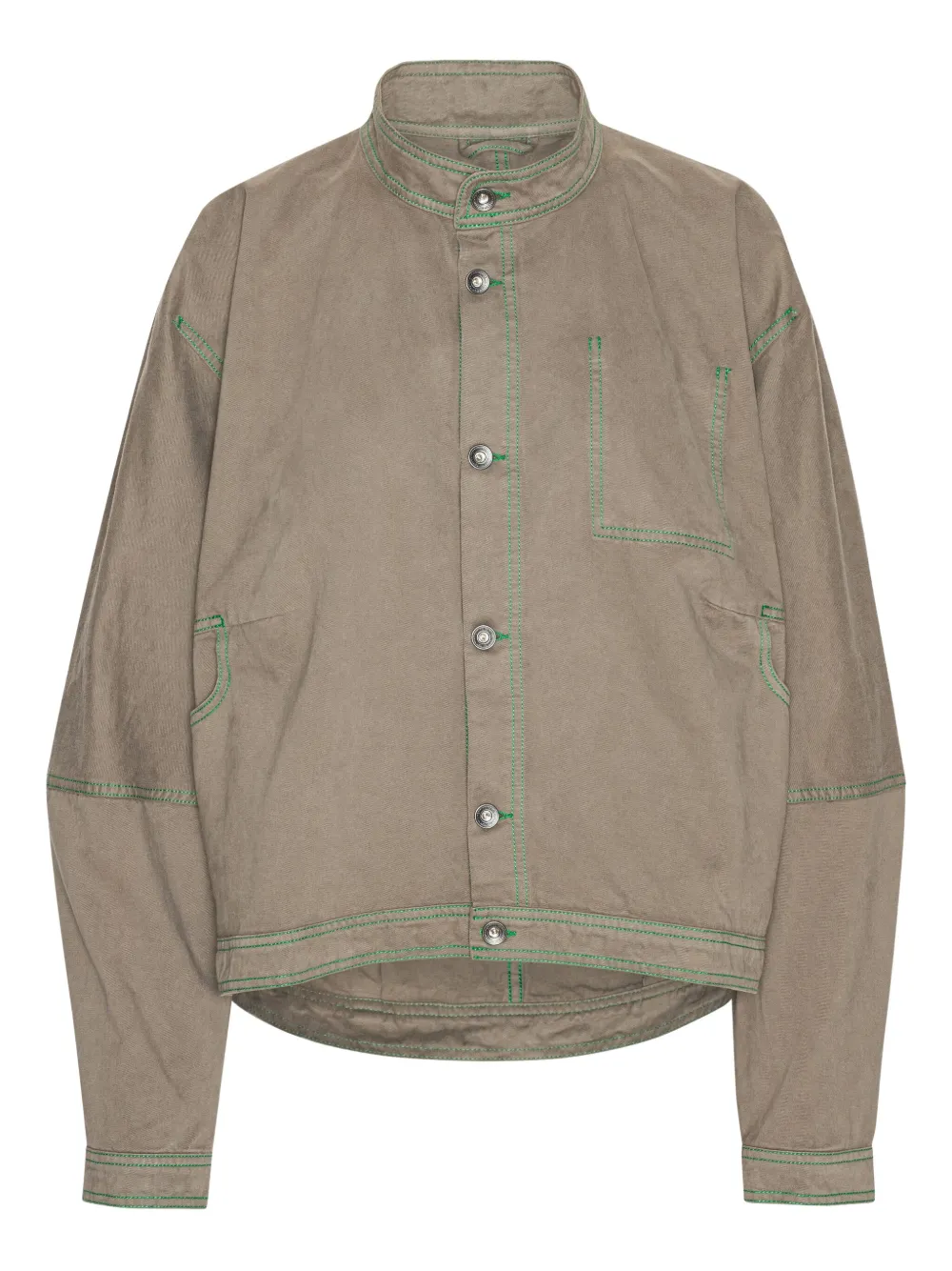Henrik Vibskov Dart denim jack met contrasterend stiksel Bruin