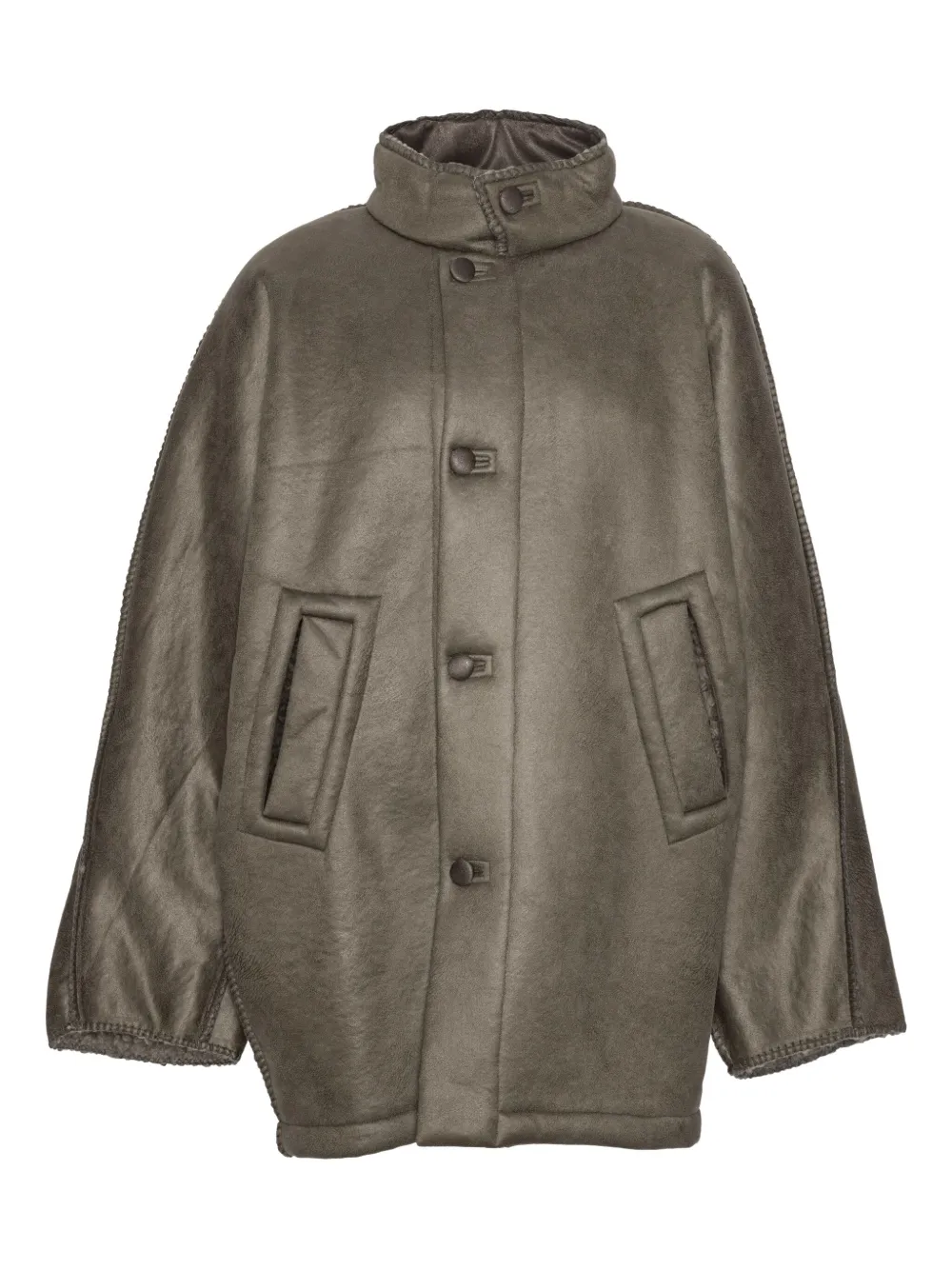 wool button-fastening jacket