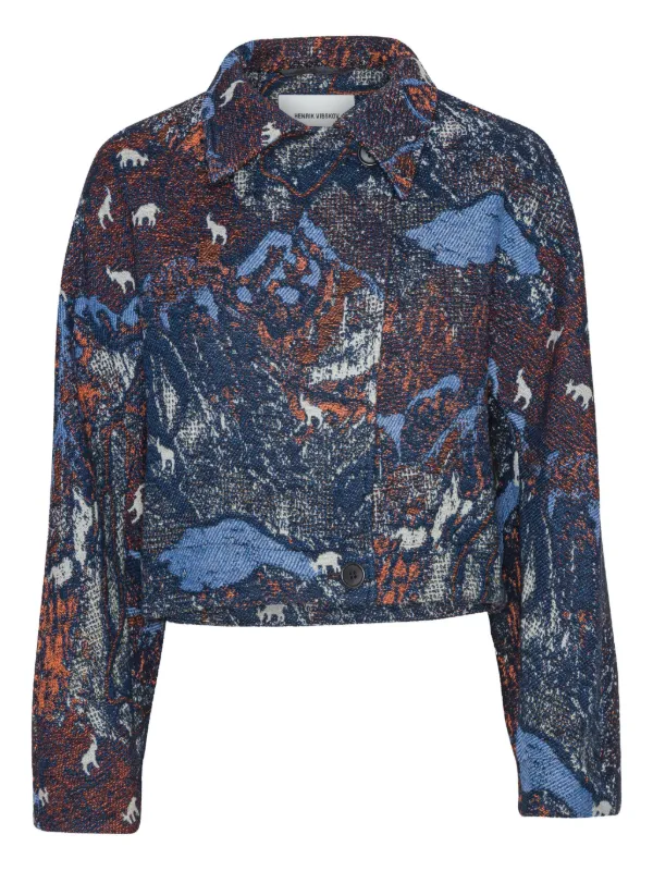 Henrik Vibskov cotton-wool Blend Jacket | Blue | FARFETCH AU