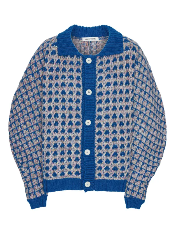 Henrik Vibskov geometric-pattern Cardigan Blue FARFETCH ID