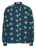 Henrik Vibskov circle-jacquard layered shirt - Blue