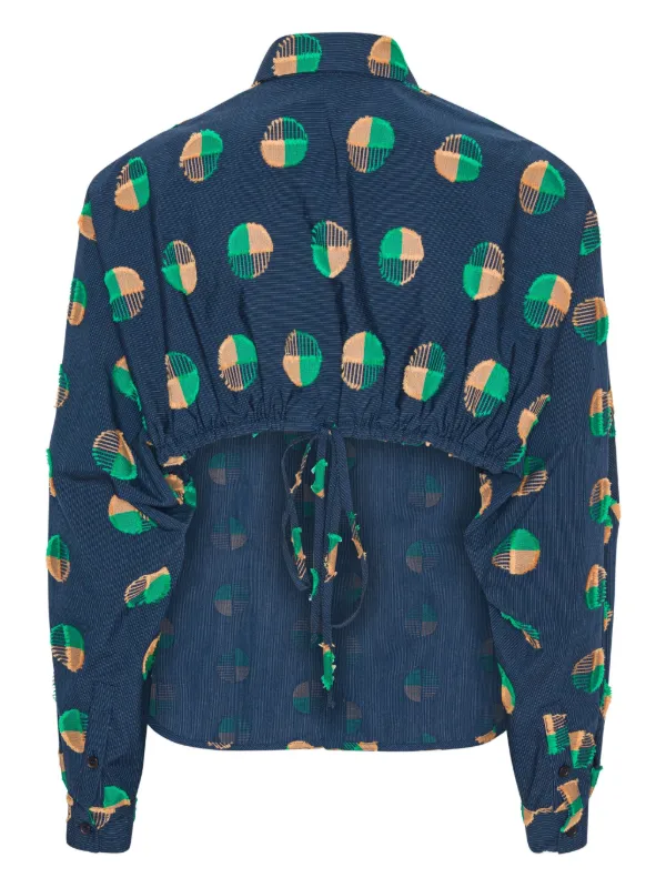 Henrik Vibskov circle-jacquard Layered Shirt | Blue | FARFETCH ID