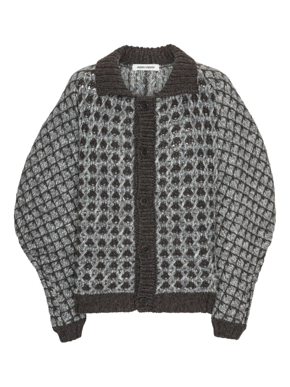 Henrik Vibskov Vest met diamantpatroon Bruin
